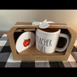 Rae Dunn Teacher Fuel mug with coaster gift set